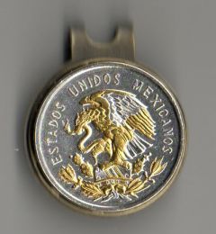 Gorgeous  2-Toned Gold & Silver Mexican eagle  coin  - Golf Ball Marker - Hat Clips